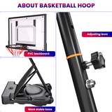 Vecukty 33" Portable Basketball Hoop for Kids, Exactaheight™ Performance Acrylic Adjustable Height 5-7' Basketball Hoop for HOA