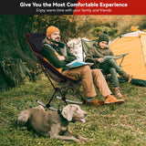 Camping Chair, VECUKTY High Back Rocking Chair 240 lbs Capacity, Compact Outdoor Portable Folding Rocker Chair for Camping Hiking Gardening Travel Beach Picnic,Black