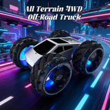 RC Car Truck, Vecukty 1:10 Giant Wheel Sense Of Technology Remote Control Toy Car, High-Speed Climbing and Colorful Gradient Lights with Music, Christmas Birthday Gift for Boys Kids