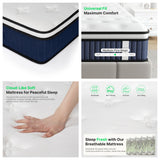 10" King Mattress, Gel Infused Memory Foam and Spring Hybrid Mattress in a Box, Medium Firm