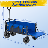Collapsible Camping Garden Wagon for 10x20ft Canopy, All-Terrain Tank Wheels for Camping, Sports, Shopping, Beach, Support Up to 330lbs