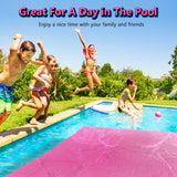 6'x 6' Floating Water Pad for 2 Person, VECUKTY 3 Layer Lily Pad for Water Recreation and Relaxing,Tear-Resistant XPE Foam Floating Mat for Beach,Ocean, Lake，Pink&Blue