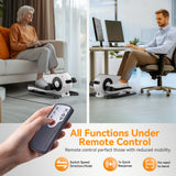TCISA Under Desk Elliptical Machine,Electric Portable Pedal Exerciser for Seniors,Home and Office Workout,Remote Control & 12 Adjustable Speeds,Black