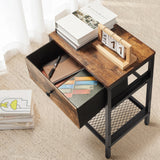 MONVANE Nightstand with Drawer, Sofa Side Table with Charging Station End Table for Bedroom, Living Room, College Dorm,2 pack