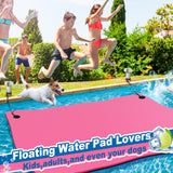 Splicable Multi Person Floating Water Mat , Vecukty 8.5x6 ft Lily Pad for Water Recreation and Relaxation, Tear Resistant XPE Foam Floating Mat for Beach, Ocean, Lake, Pink&Blue
