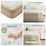 BEHOST 12" Twin Size Mattress,Pocket Spring Memory Foam Hybrid Mattress in a Box