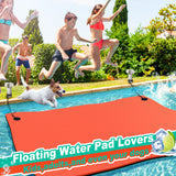 Splicable Multi Person Floating Water Mat , Vecukty 8.5x6 ft Lily Pad for Water Recreation and Relaxation, Tear Resistant XPE Foam Floating Mat for Beach, Ocean, Lake, Pink&Blue