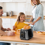 2 Slice Touchscreen Smart Toaster, Stainless Steel Bagel Toaster with Control Panels, 6 Shade Settings, Defrost, Reheat Function, Removable Crumb Tray
