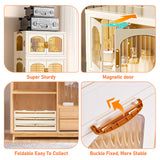 Behost 3 Pack 165QT Plastic Large Storage Bins with Lids, Closet Organizers and Storage, Stackable Storage Containers with Doors Wheels, Beige