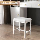 Eunon Large Makeup Vanity Desk with Extral Large Mirror & LED Light,Vanity Dressing Table with Power Strip,Adjustable Lighting,Storage Shelves & 5 Drawers,Cushioned Stool for Bedroom, Dressing Room