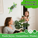 Vecukty Wall Crawler Gecko，Rechargeable & Climbs Up Walls Remote Control Toys，2.4GHz RC Reptile with Swing Head & Wagging Tail，RC Robot Toys for Boys & Girls Ages 4 & Up，Green