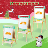 Keenstone Christmas Tree Art Easel for Kids, Learning-Toy for 3,4,5,6,7,8 Years Old Boy&Girls, Wooden Chalkboard&Magnetic Whiteboard&Painting Paper Stand, Gift&Art Supplies for Toddler