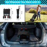 Collapsible Camping Wagon Garden Cart with Removable Canopy, Keenstone Foldable Outdoor Wagon Utility Carts with Fat Wheels and Rear Storage, for Grocery Shopping Cart,Black-09797164500569