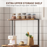 Monvane Kitchen Baker's Rack Storage Shelf Microwave Cart Oven Stand Coffee Bar,Rustic Brown