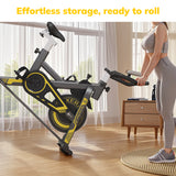 Exercise Bike, TCISA Indoor Stationary Bike for Home with Free Ultra-Cushy Bike Seat, Silent Belt Drive, Heavy Flywheel and for Home Gym Cardio Workout Training