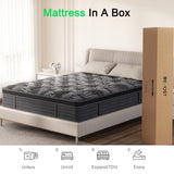 Behost 10 Inch Queen Mattress in a Box, CertiPUR-US Memory Foam & Pocket Spings Medium Firm Hybrid Bed Mattress for Sleep