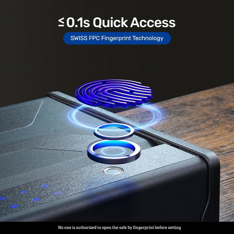 Biometric Fingerprint Gun Safe for 2 Pistols with APP Control