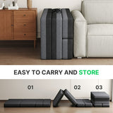 BEHOST 5-in-1 4" Foldable Full Size Mattress Quad-fold Convertible Sofa Bed for Bedroom