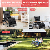Zero Gravity Chair,VECUKTY Patio Lawn for Indoor and Outdoor Chairs ,500lbs Oversized XL 29IN Ergonomic Lounge Folding Reclining Chair,Black