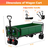 Vecukty 51.2" Large Collapsible Folding Wagon Cart, 560 lbs Load Capacity, Heavy-Duty Steel Frame & Oversized Wheels for Grocery Shopping, Camping, Sports, Moving –Green