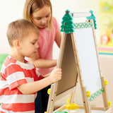 Keenstone Christmas Tree Art Easel for Kids, Learning-Toy for 3,4,5,6,7,8 Years Old Boy&Girls, Wooden Chalkboard&Magnetic Whiteboard&Painting Paper Stand, Gift&Art Supplies for Toddler