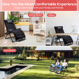 VECUKTY XXL Oversize Zero Gravity Chair - 500lb Capacity, 33-Inch Wide Padded Seat, Folding Travel Recliner for Outdoor / Indoor Use - Patio, Lawn, Black, Portable and Heavy Duty