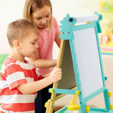 Keenstone Deer Art Easel for Kids Easel Set with 100+ Painting Gifts,Chalkboard Dual Magnetic Whiteboard,Painting Stand with Paper for Ages 3 and up Kids Children Toddler