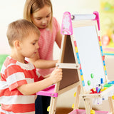 Keenstone Unicorn Art Easel for Kids, Educational Toy for 3,4,5,6,7,8 Boys&Girls, Wooden Chalk Board & Magnetic Whiteboard & Painting Paper Stand, Gift & Art Supplies for Toddlers