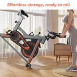 Exercise Bike, TCISA Indoor Cycling Bike with Heavy Flywheel, Free Ultra-Cushy Bike Seat, Silent Belt Drive, LCD Monitor for Home Gym Cardio Workout Training