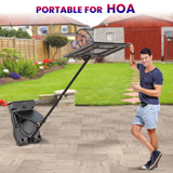 Vecukty 33" Portable Basketball Hoop for Kids, Exactaheight™ Performance Acrylic Adjustable Height 5-7' Basketball Hoop for HOA