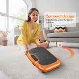 TCISA Vibration Plate Exercise Machine,Whole Body Fitness Workout Equipment,Vibration Plate for Lymphatic Drainage,Remote Control and Resistance Bands,Orange
