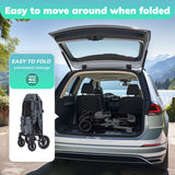 SACVON Baby Stroller Wagon for 2 Kids with Breathable Canopy,Parent Organizer,Removable Seat,2 Cup Holders,Gray