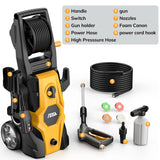 TCISA 3500 PSI Electric Pressure Washer , 35FT Power Cord 20FT Hose 5 Nozzles, Soap Cannon for Car Garden Yard Hom