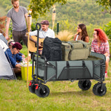 Collapsible Camping Garden Wagon for 10x20ft Canopy, All-Terrain Tank Wheels for Camping, Sports, Shopping, Beach, Support Up to 330lbs