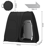 Pop Up Shower Tent, Vecukty 94.5x47.2x78.inch Upgrade Double Privacy Tent, Porta-Potty Tent,Black
