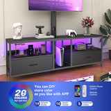 Behost TV Stand with Mount and Fabric Drawers for 65 Inches TV, Entertainment Center and Industrial TV Console Table with Storage for Living Room, Bedroom