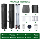 Vecukty 10x10ft Pop Up Canopy Tent with Removable Mesh Mosquito Sidewalls, Remote-Controlled 8-Color LED Lights ,Instant Outdoor Shelter Gazebo Tent,Gray