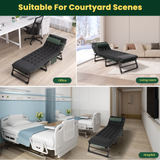 500lbs Load,4-Position Adjustable Folding Camping Bed Chair - With Pillow & Pillow Pad for Adults, Home Office Nap, Travel, Camping.