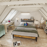 Behost Platform Bed Frame, Full Size Bed Frame with Headboard and Storage