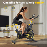 Exercise Bike, TCISA Indoor Stationary Bike for Home with Free Ultra-Cushy Bike Seat, Silent Belt Drive, Heavy Flywheel and for Home Gym Cardio Workout Training