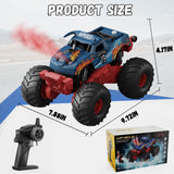 Vecukty RC Monster Truck，Waterproof Amphibious Remote Control Car With Lights & Sprays，2.4GHz All Terrain Off-Road Pickup Truck，Christmas Birthday Gift Toys for Boys and Girls Kids 4-12