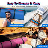 6'x 6' Floating Water Pad for 2 Person, VECUKTY 3 Layer Lily Pad for Water Recreation and Relaxing,Tear-Resistant XPE Foam Floating Mat for Beach,Ocean, Lake，Pink&Blue