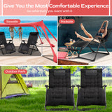 VECUKTY XXL Oversize Zero Gravity Chair - 500lb Capacity, 33-Inch Wide Padded Seat, Folding Travel Recliner for Outdoor / Indoor Use - Patio, Lawn, Black, Portable and Heavy Duty
