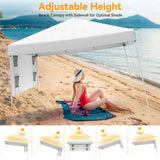Vecukty 8ft x 8ft Top/10ft x 10ft Base Pop up Canopy Tent With Four Storage Bags For Garden,Beach Instant Tent Carry Bag,White