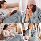 50*60“ Electric Heated Blanket Throw, Keenstone Machine Washable Fast Heated Flannel Blanket, Darkturquoise