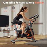 Exercise Bike, TCISA Indoor Cycling Bike with Heavy Flywheel, Free Ultra-Cushy Bike Seat, Silent Belt Drive, LCD Monitor for Home Gym Cardio Workout Training