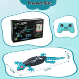 Vecukty Wall Crawler Gecko，Rechargeable & Climbs Up Walls Remote Control Toys，2.4GHz RC Reptile with Swing Head & Wagging Tail，RC Robot Toys for Boys & Girls Ages 4 & Up，Blue