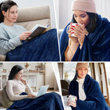 62*84“ Electric Heated Blanket Twin Keenstone Machine Washable Fast Heated Flannel Blanket Twin Size, Blue