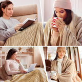 62*84“ Electric Heated Blanket Twin Keenstone Machine Washable Fast Heated Flannel Blanket Twin Size, Blue