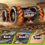 Remote Control Truck, Keenstone 1:10 Giant Wheel Remote Control Toy Car with High-Speed Climbing and Colorful Gradient Lights with Music,Orange